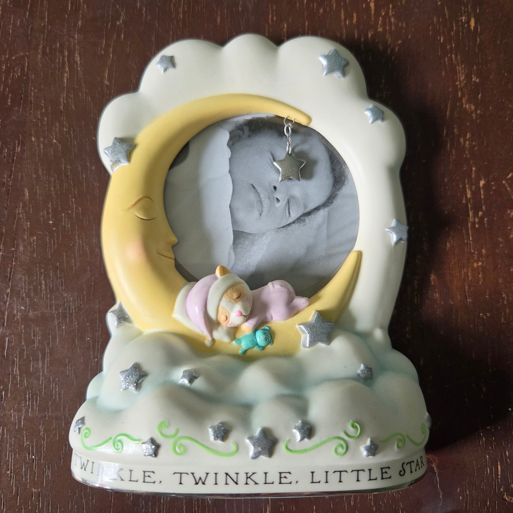Hallmark Keepsake Twinkle Twinkle Little Star Baby Photo Frame Moon Clouds Box